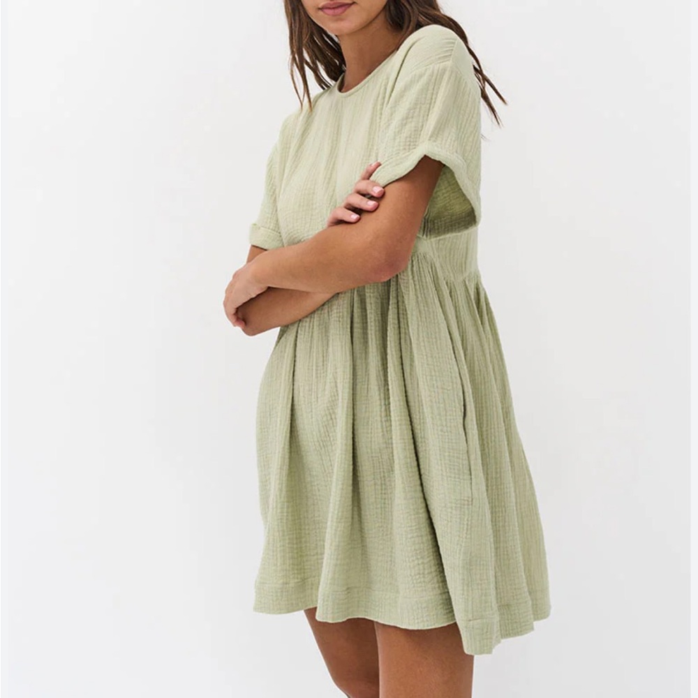 ghanda green clara mini dress